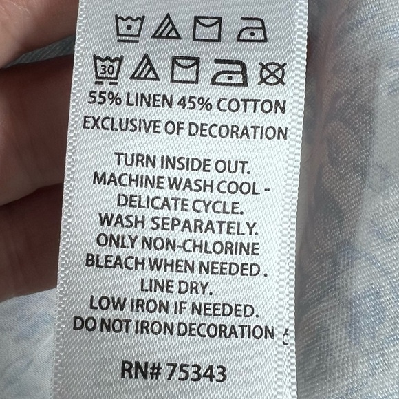 JOIE Cotton/Linen Embroidered Lightweight Peasant Boho Blouse - Picture 9 of 9